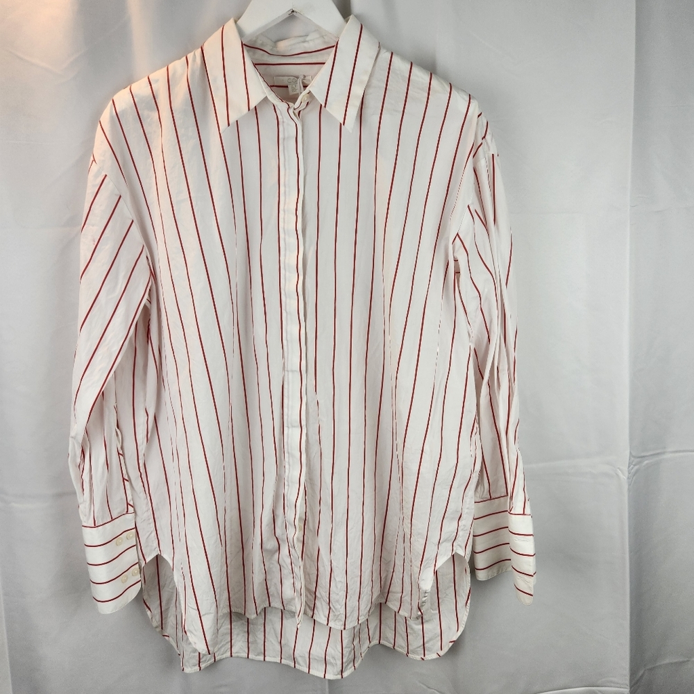 Cos oversized striped cotton shirt size 10 in EUC